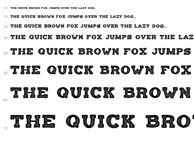 Balatype Grunge font waterfall